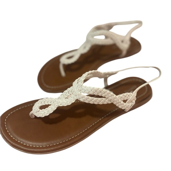 NWT White Braided Sandals Size 10 - Picture 5 of 8